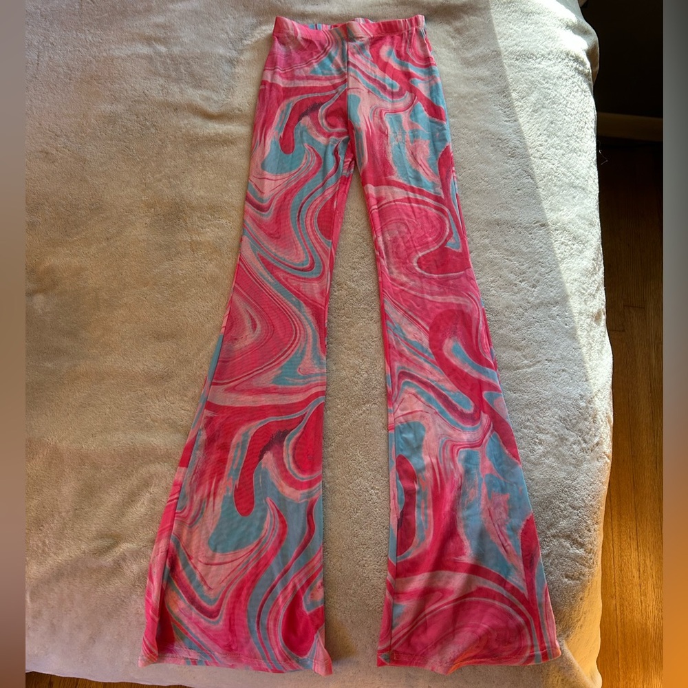 iHeartRaves Pink and Blue Swirl Pants